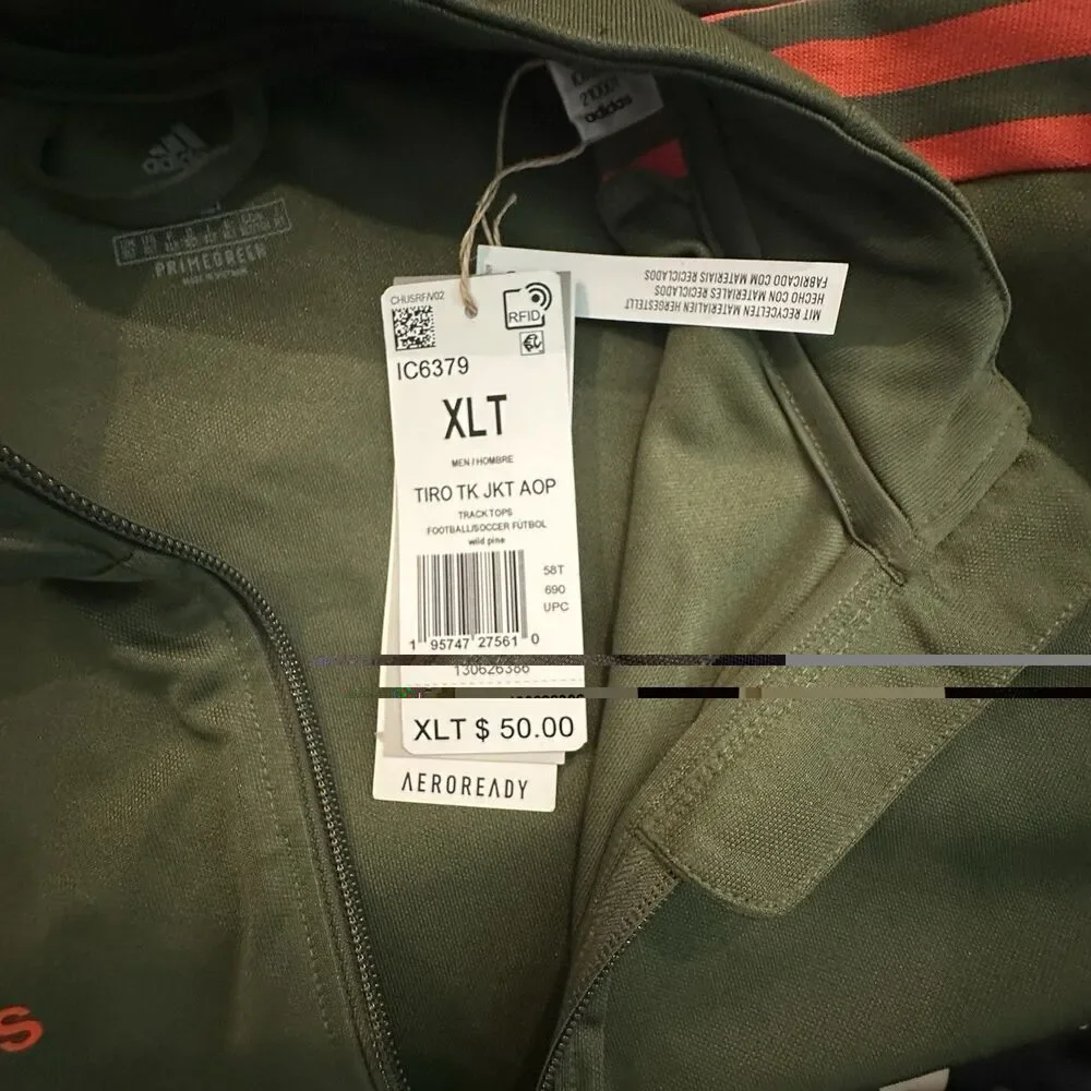 Adidas Track Jacket Mens XLT Full Zip Aeroready Lightweight Training TIRO21 Camo